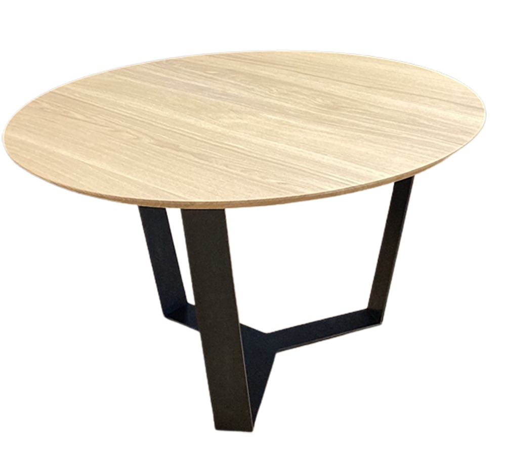 Table fixe LOFT METAL RONDE- bois de chêne massif